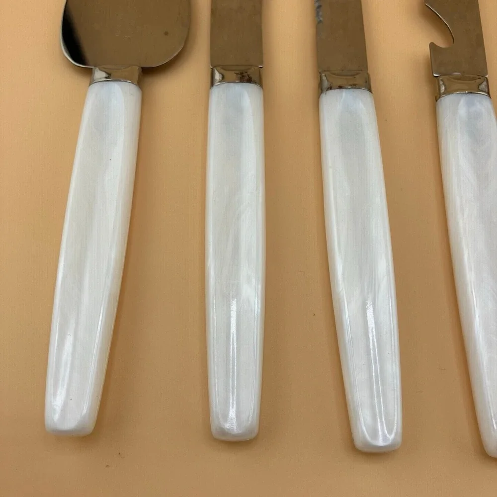 6 Piece Set Vintage Stainless Pearly Handle Charcuterie Regent Sheffield England